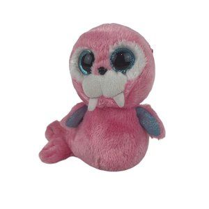 Ty Beanie Boos Tusk Walrus 7” Plush Pink w/Blue Sparkle Eyes No‎ Tags